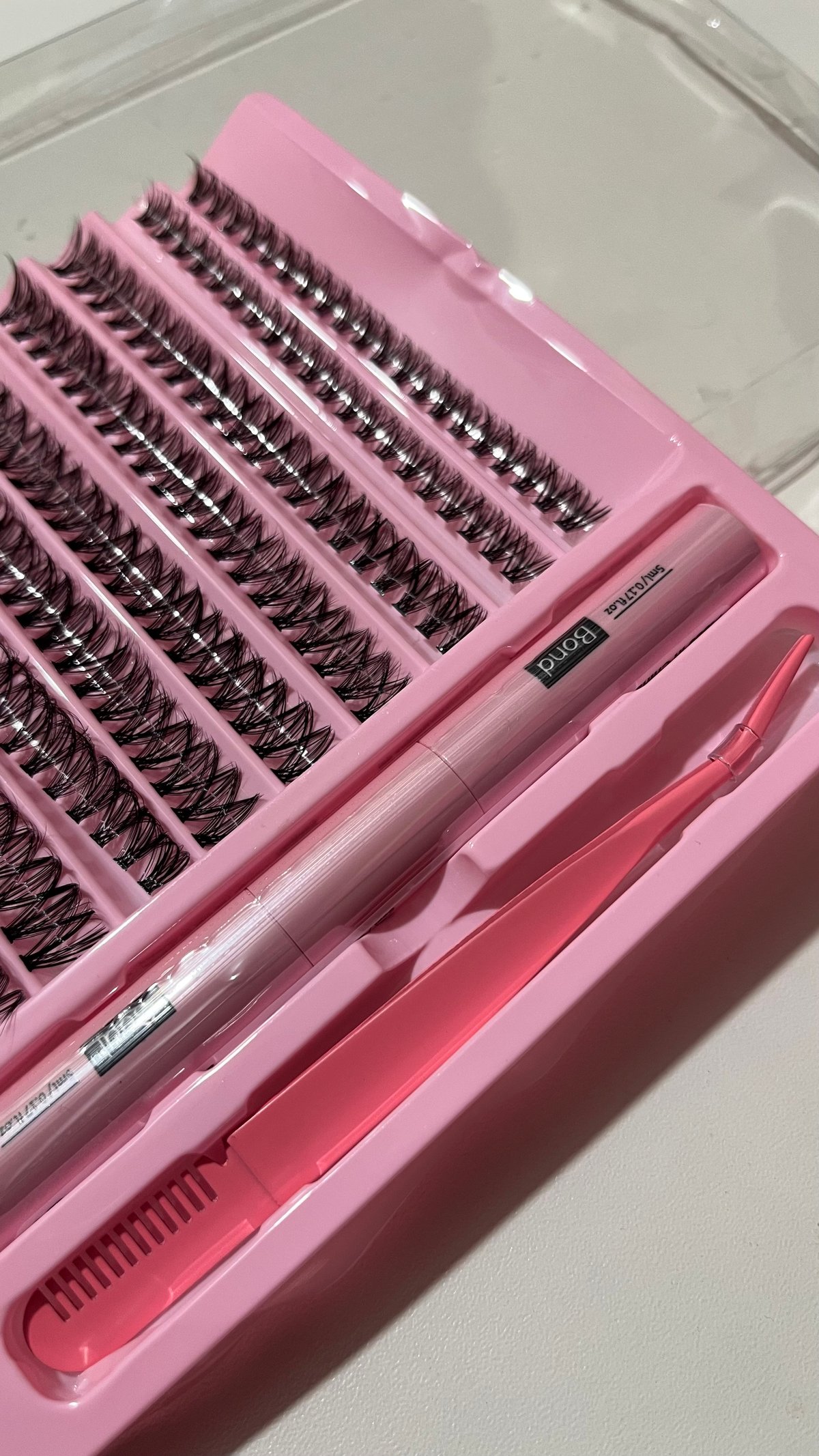 kit completo pestañas + pegamento + sellador pinza y cepillo ✨😍  - 3