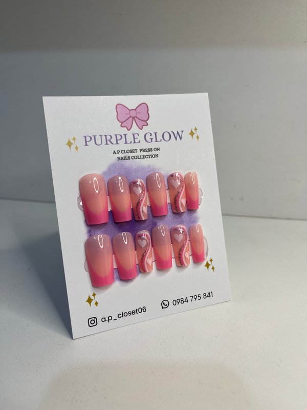 Pres on nails cuadrado largo