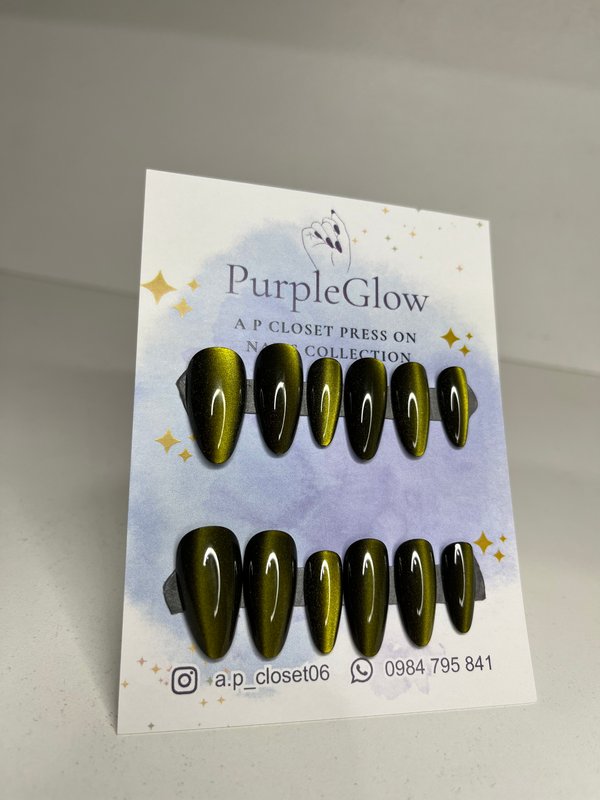 ᥫ᭡ Press on almendradas ojo de gato lineal