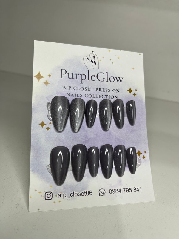 ᥫ᭡ Press on almendradas ojo de gato lineal
