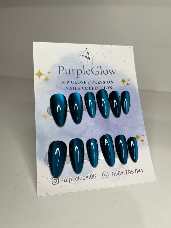 ᥫ᭡ Press on almendradas ojo de gato lineal