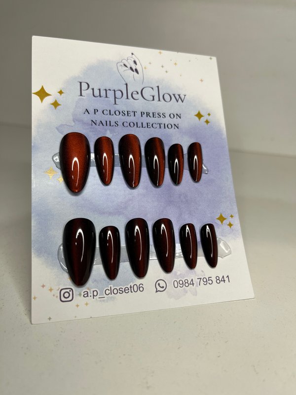 ᥫ᭡ Press on almendradas ojo de gato lineal