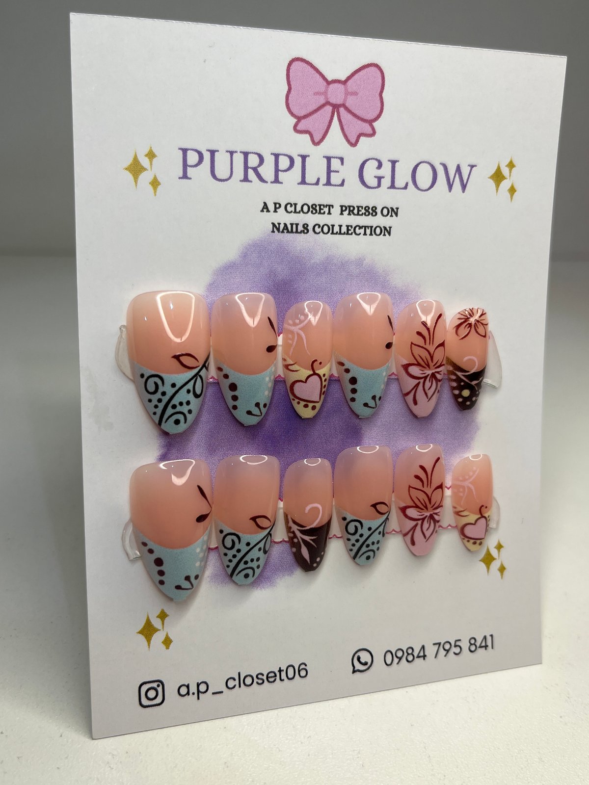 ᥫ᭡ Uñas press on nails | Almendradas largas - 2