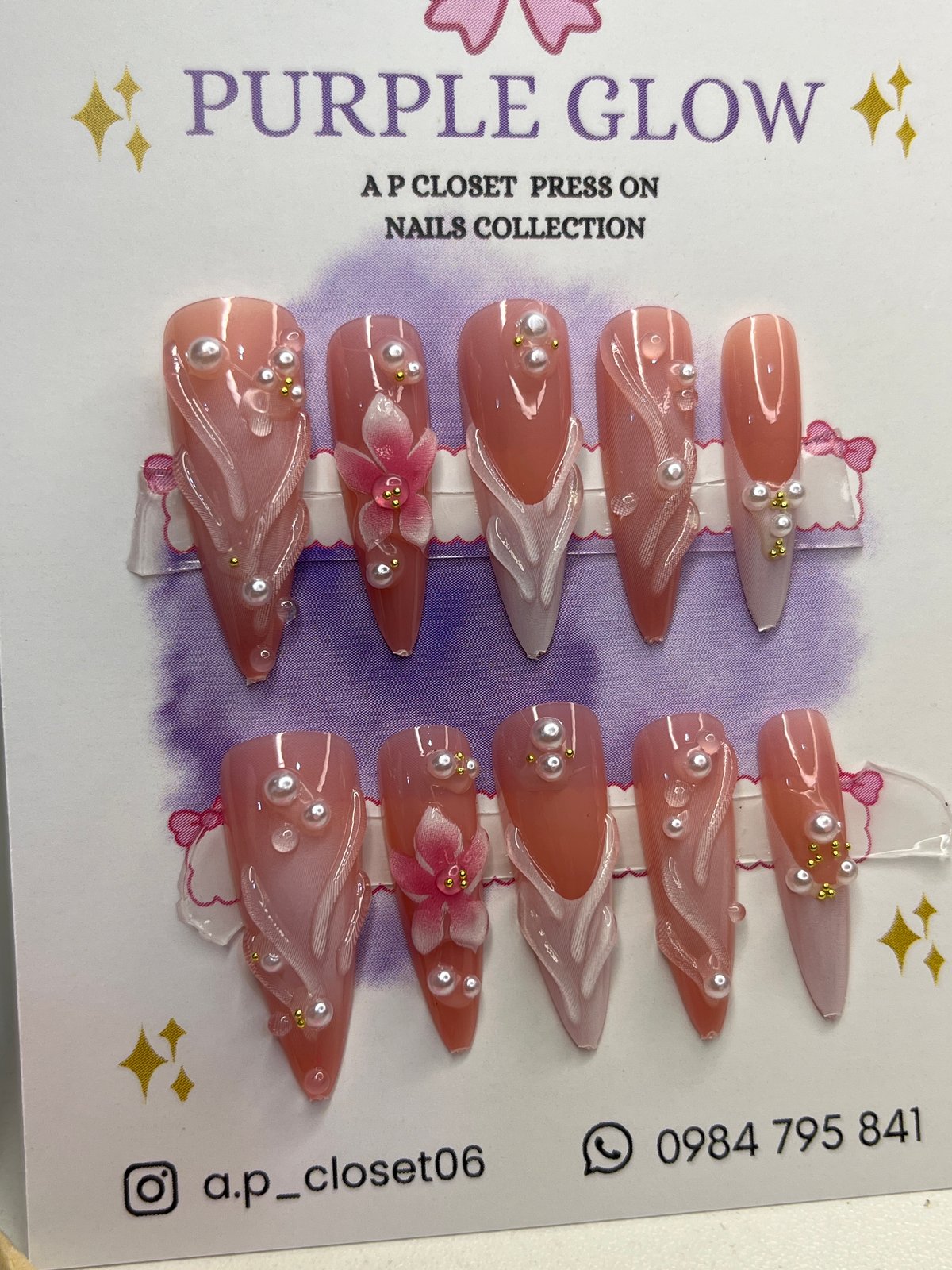 Uñas press on hechas a mano - 2