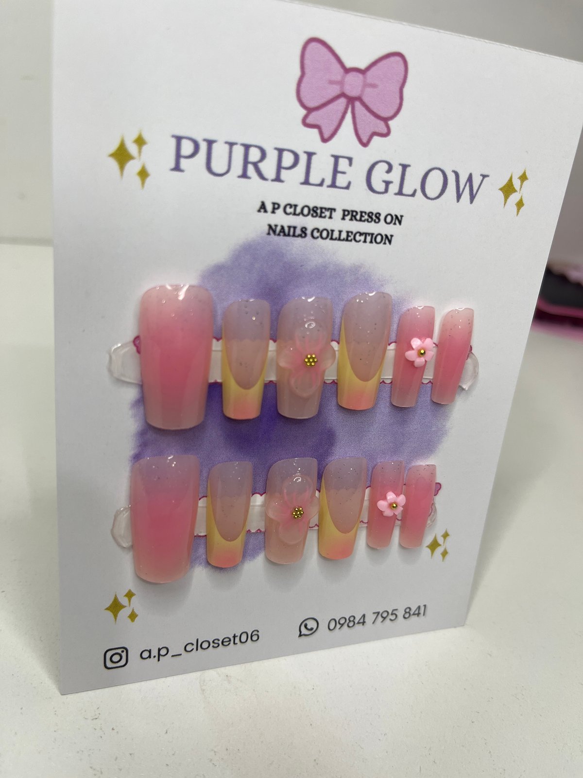 Press on nails cuadrado largo - 2