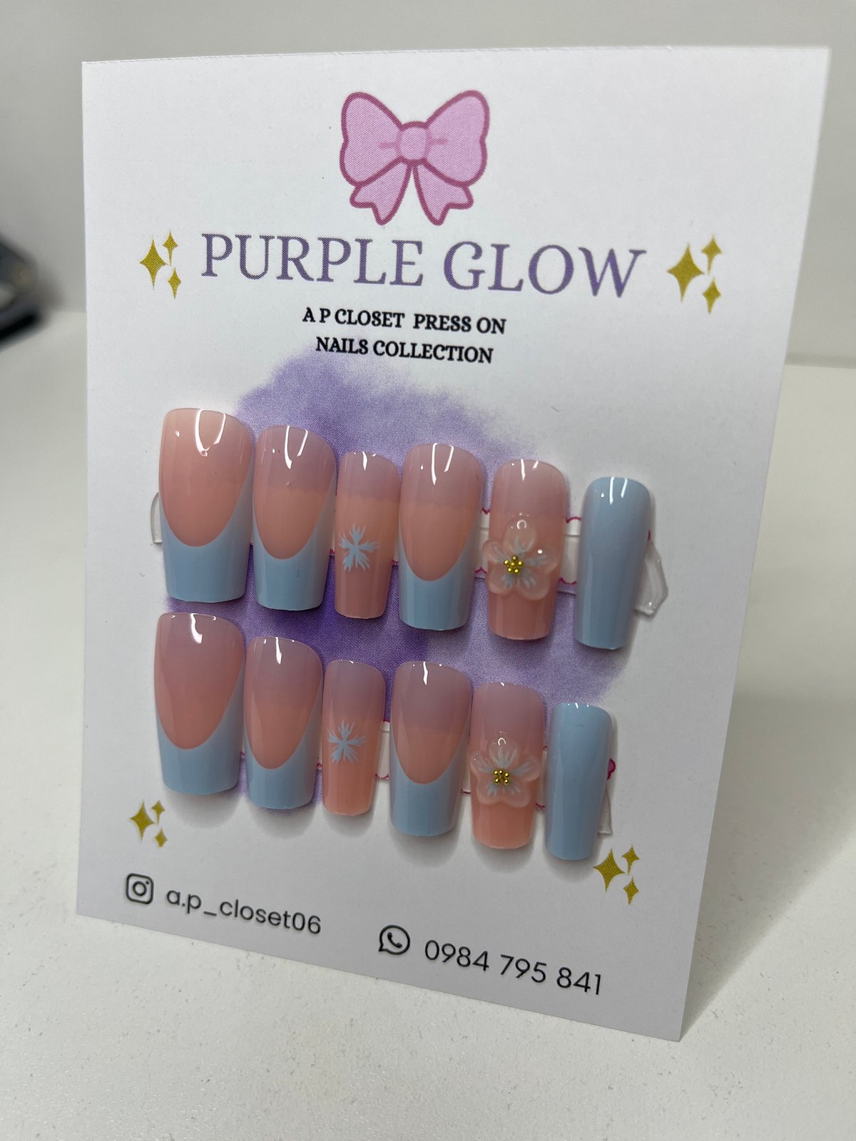 Press on nails cuadrado largo - 2