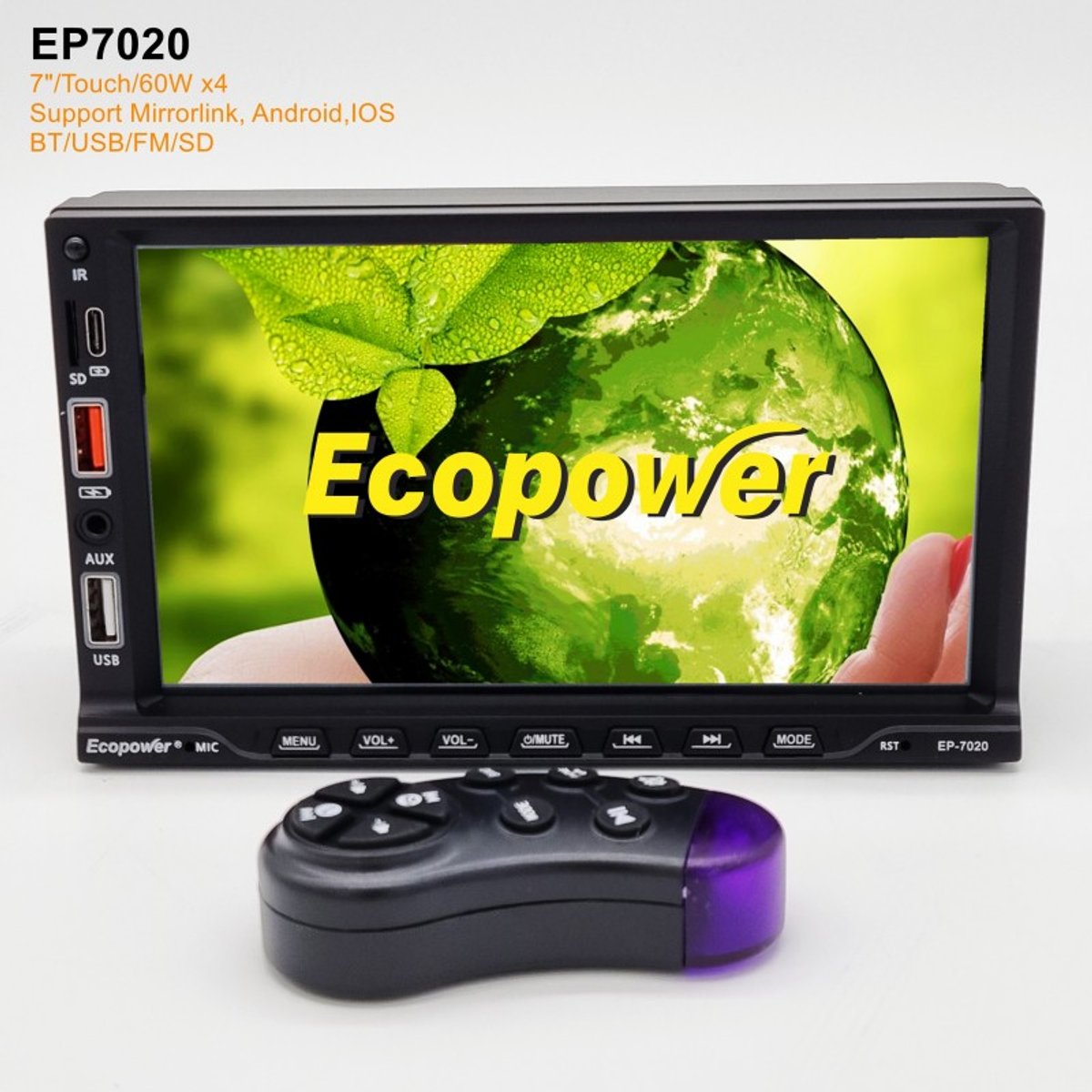 Multimedia Ecopower EP-7020 Pantalla de 7" SD/FM/USB/Bluetooth