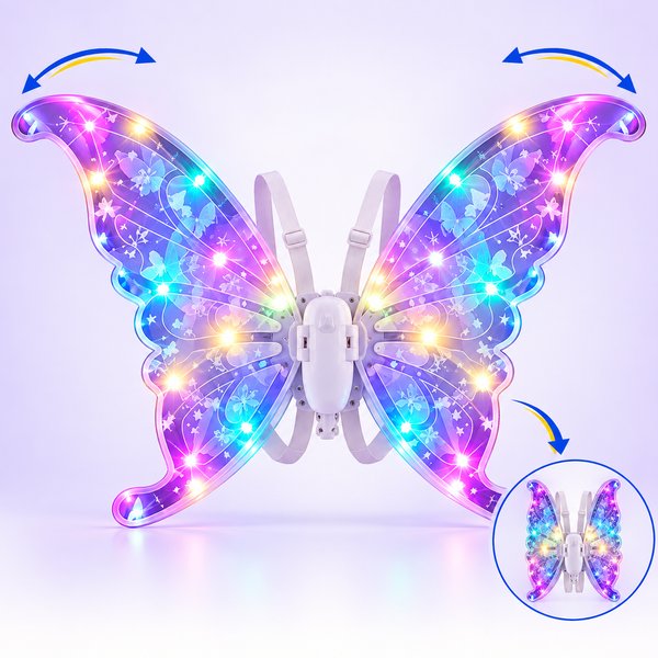 Alas de mariposa con luz, música y movimiento IT09