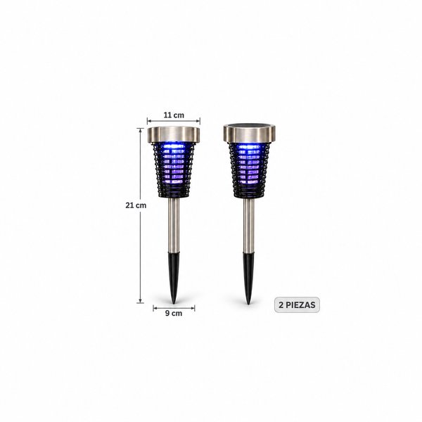 Luz solar para jardín con mata mosquitos 