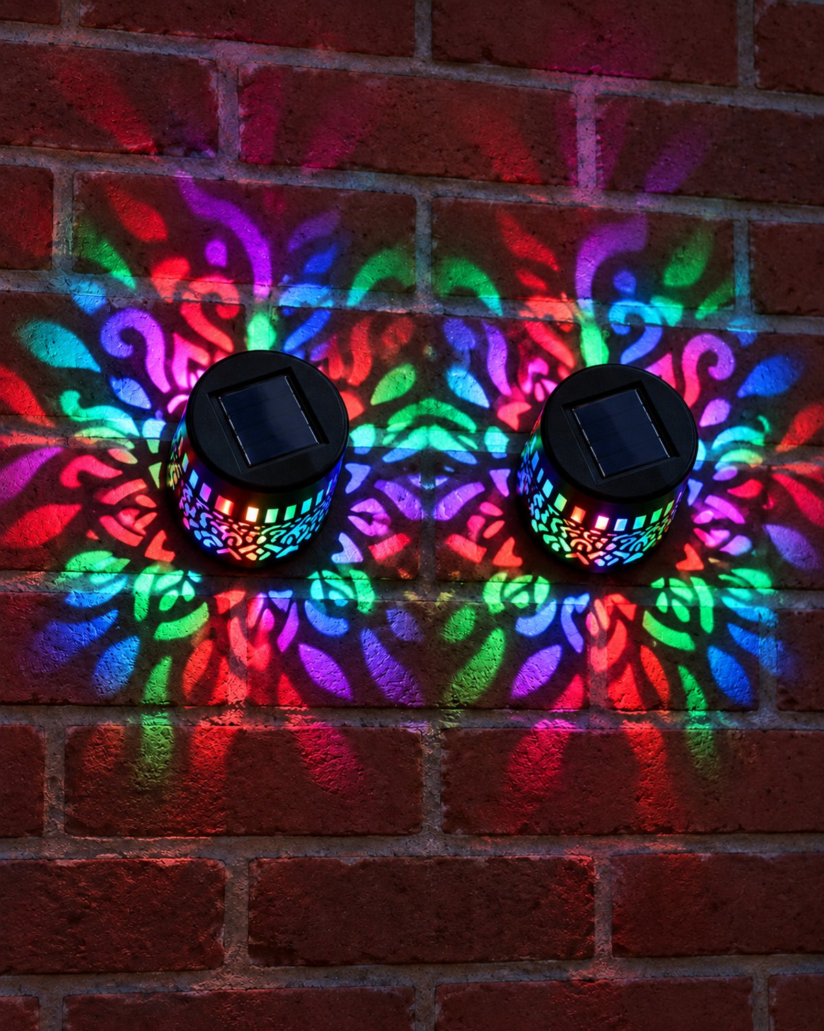 Lámpara solar multicolor para pared