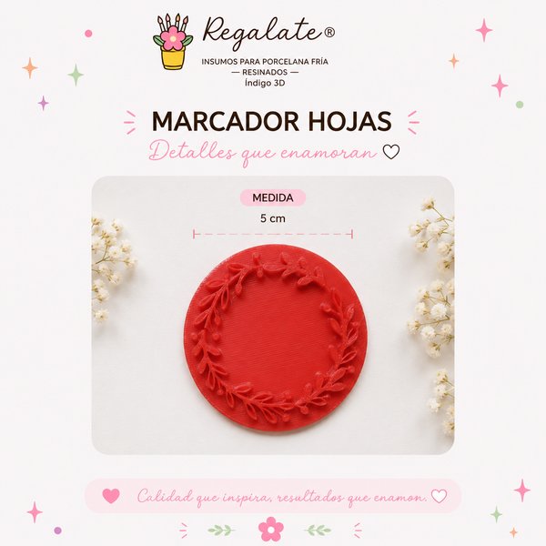 Marcador sello hojas