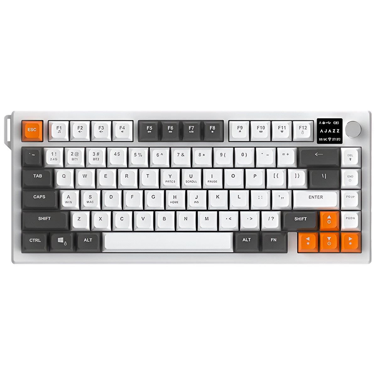 Teclado Gamer Ajazz x Nacodexx AF82 - Inálambrico - Formato 75%  (Gris y Blanco) - 2