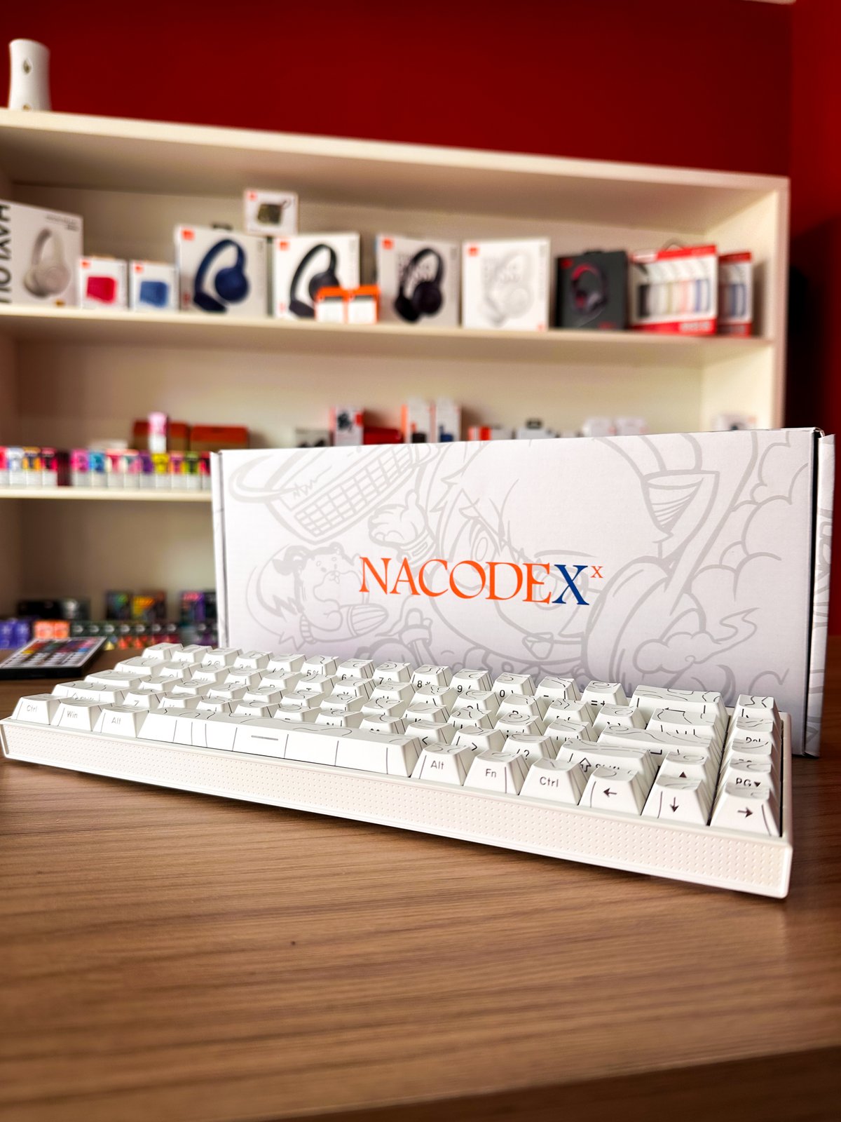 Teclado Mecánico Ajazz x Nacodex NK68 65% - Switch Red (Blanco) - 3