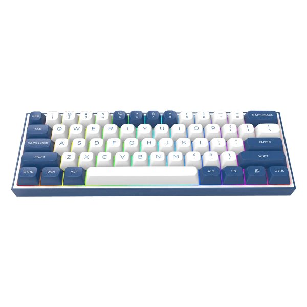 Teclado Gamer Redragon Alcor K717 Pro - 60% - Inalámbrico - Blanco y Azul