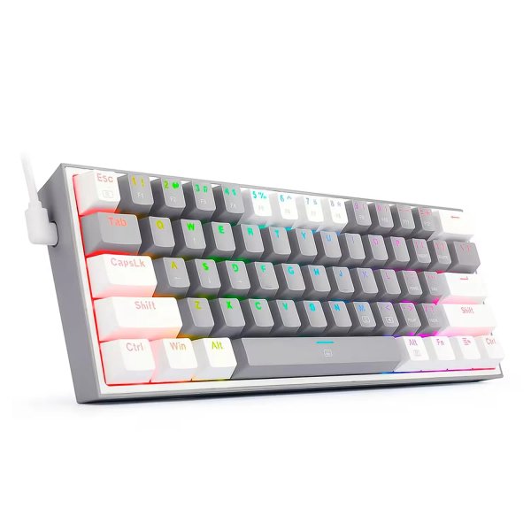 Teclado Redragon Fizz K617 RGB - Switch Red - 60% - Gris y Blanco