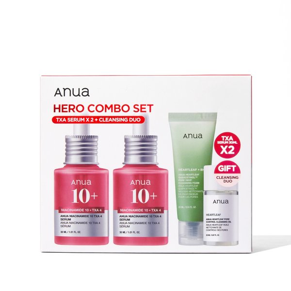 🎯 Anua Hero Combo Set – TXA Serum x2 + Cleansing Duo