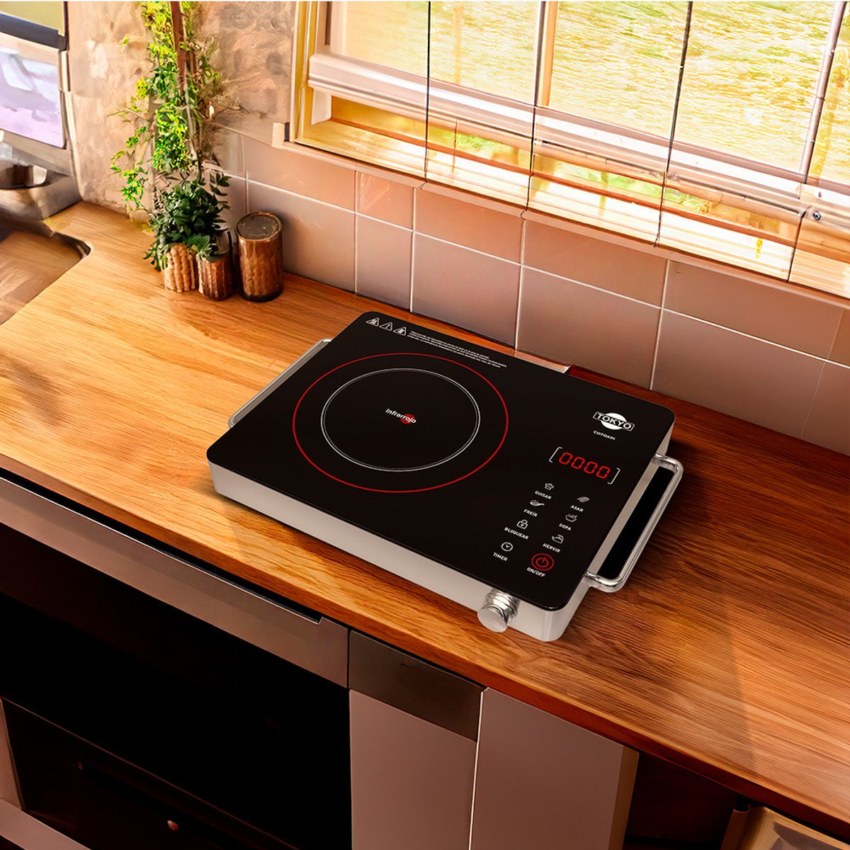 PLACA INFRARROJA TOKYO CON ASAS DISPLAY LED + PANEL TOUCH C/TIMER - 2