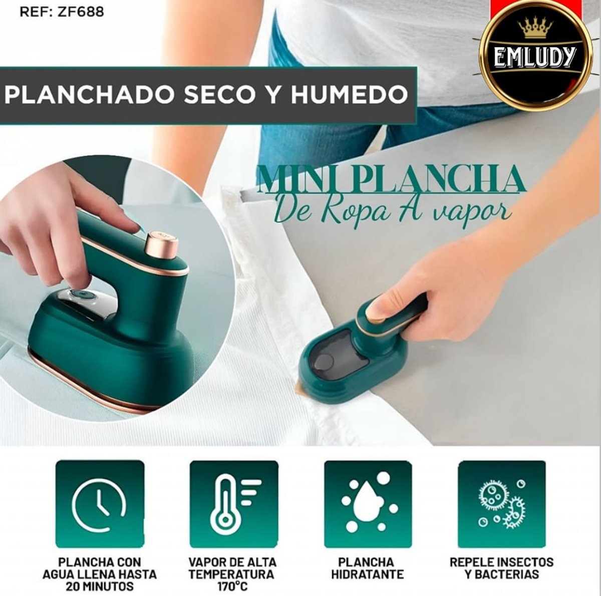 Mini Plancha a Vapor Portátil Eléctrica de Ropa