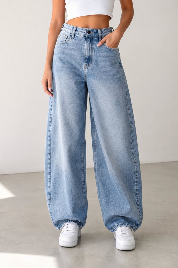 Jeans balloon celeste