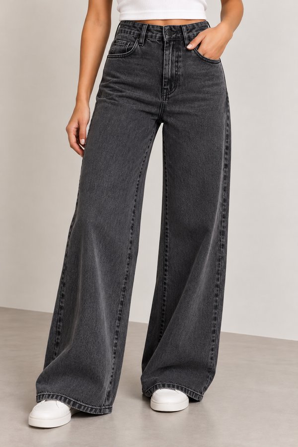 Jeans Wide Leg Rígido 