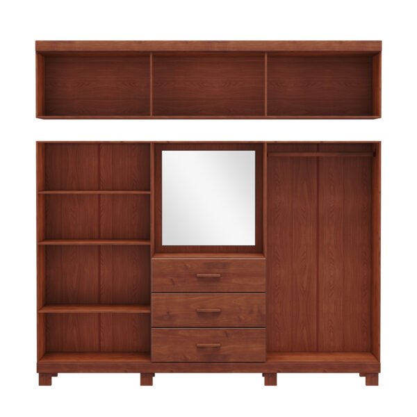 ROPERO 10 PUERTAS 3 CAJONES CON ESPEJO COBRE CAPELA 1263T FINESTRA IMBUIA