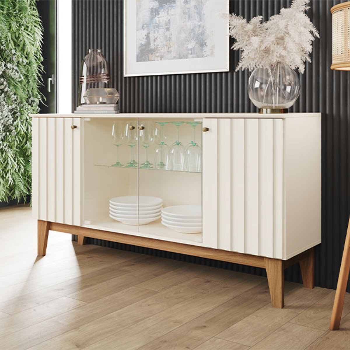 BUFFET 1505 4 PUERTAS EIFFEL  OFF WHITE | NATURE