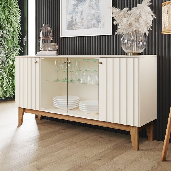BUFFET 1505 4 PUERTAS EIFFEL  OFF WHITE | NATURE