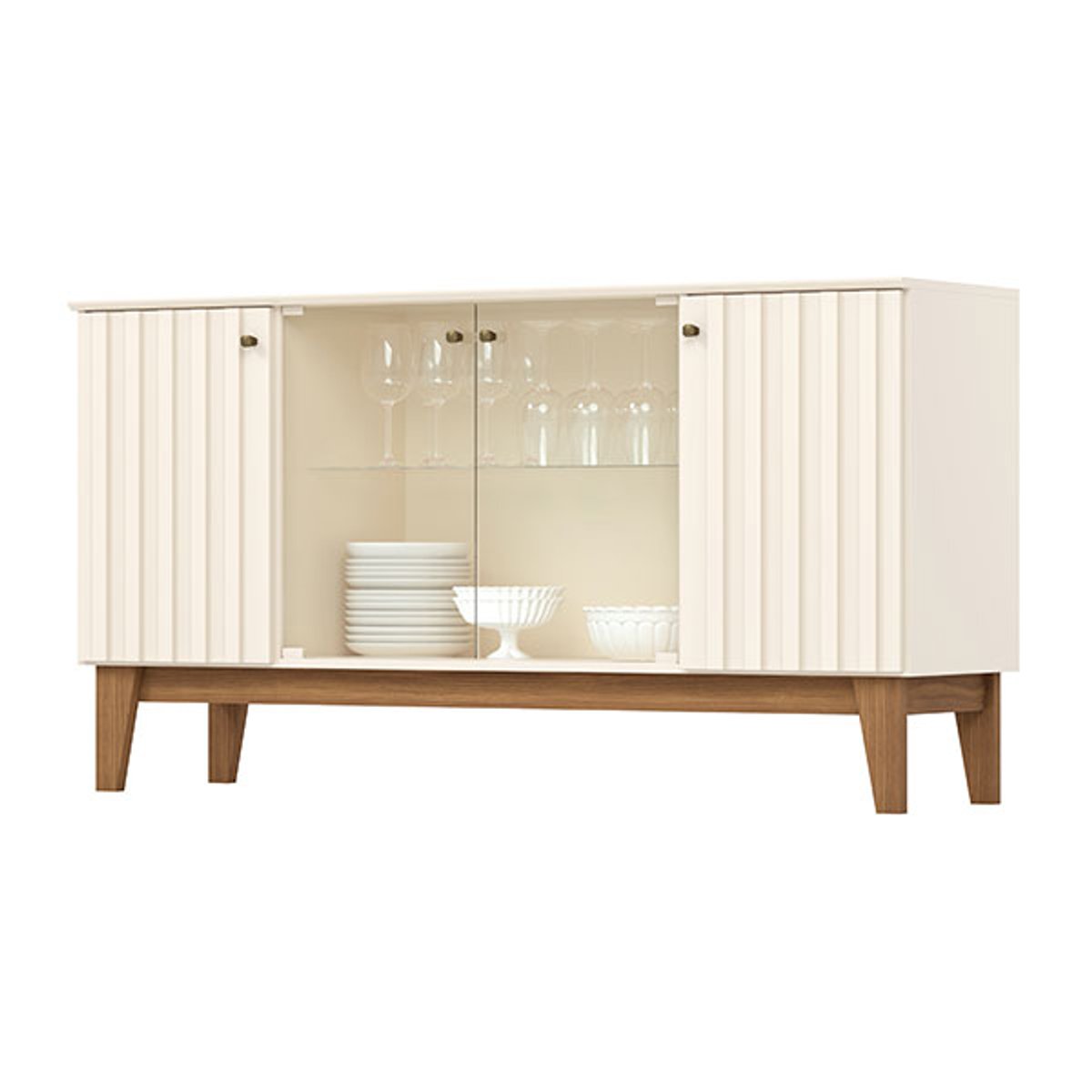 BUFFET 1505 4 PUERTAS EIFFEL  OFF WHITE | NATURE - 4