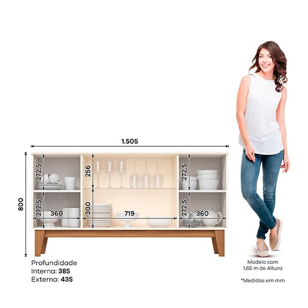 BUFFET 1505 4 PUERTAS EIFFEL  OFF WHITE | NATURE