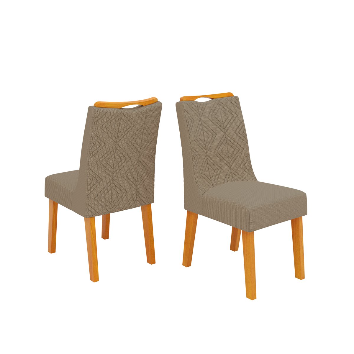 CONJUNTO COMEDOR 2000 CON VIDRIO CANES 8 SILLAS STELA DJ MADERA LINHO|BEGE - 3