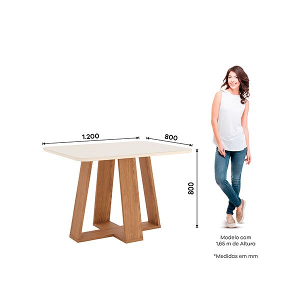 CONJUNTO COMEDOR 1600 CON VIDRIO LINS 6 SILLAS ESTHER OFF WHITE | TELA CACAO