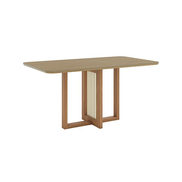 CONJUNTO COMEDOR 1600 NATALÍ ARREDONDADA CON VIDRIO 6 SILLAS MILLA PLUS NATURE | CORANO CREME