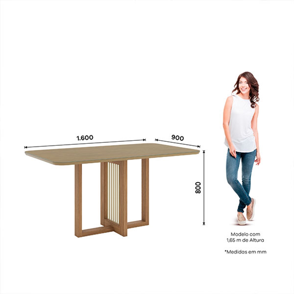 CONJUNTO COMEDOR 1600 NATALÍ ARREDONDADA CON VIDRIO 6 SILLAS MILLA PLUS NATURE | CORANO CREME - 7