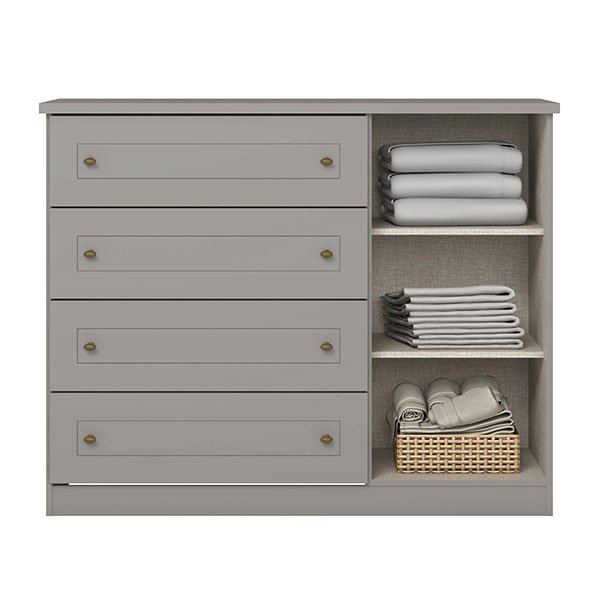 COMODA 1 PUERTA 4 CAJONES AMERICANA D715 GRIS