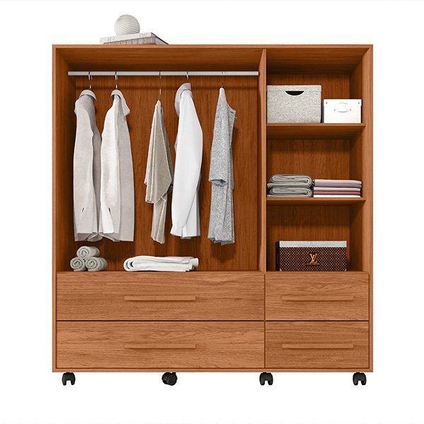 COMODA 3 PUERTAS 4 CAJONES GAUDI 1.36 FREIJO|OFF WHITE