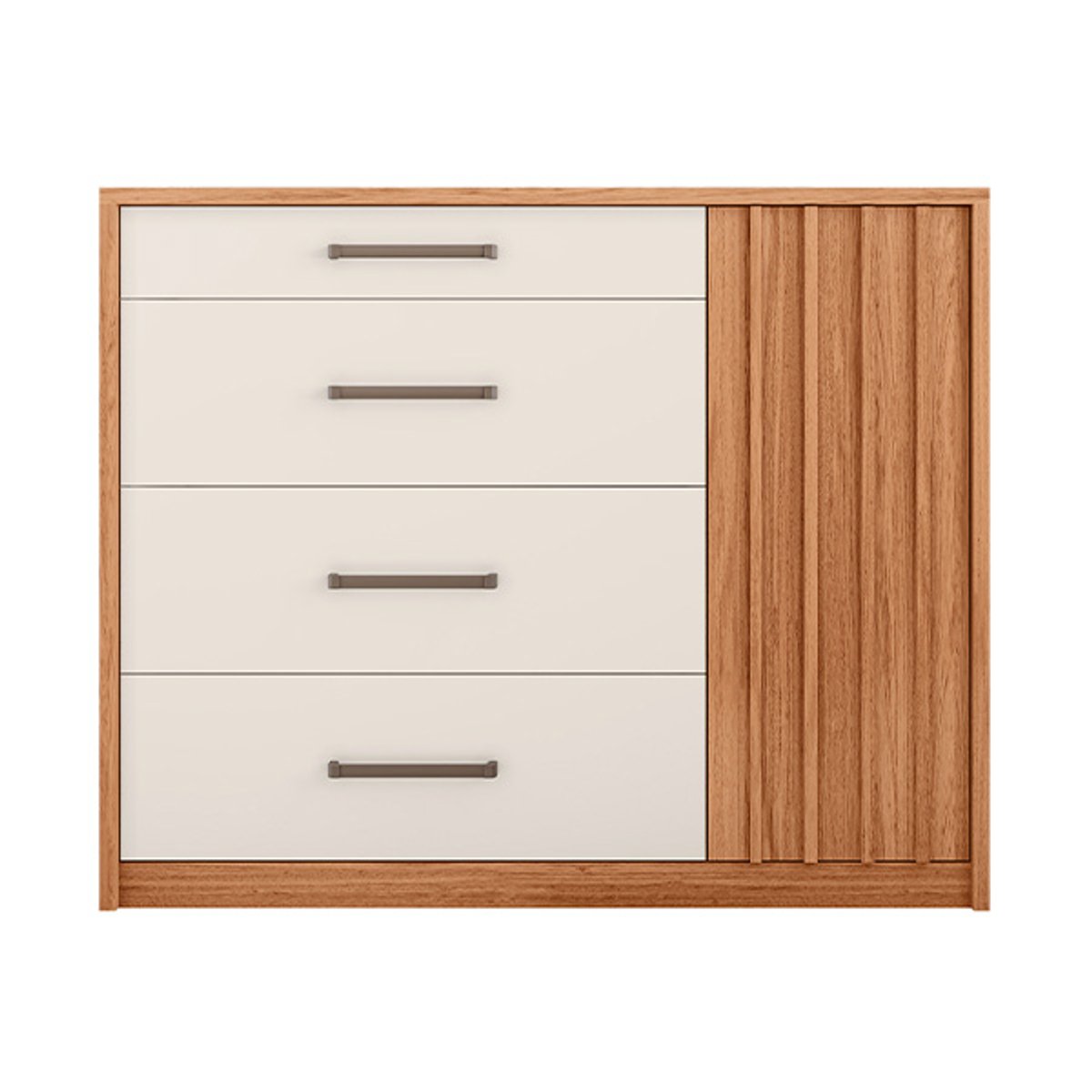 COMODA 1 PUERTA 4 CAJONES PALACIUS 1.36 FREIJO|OFF WHITE