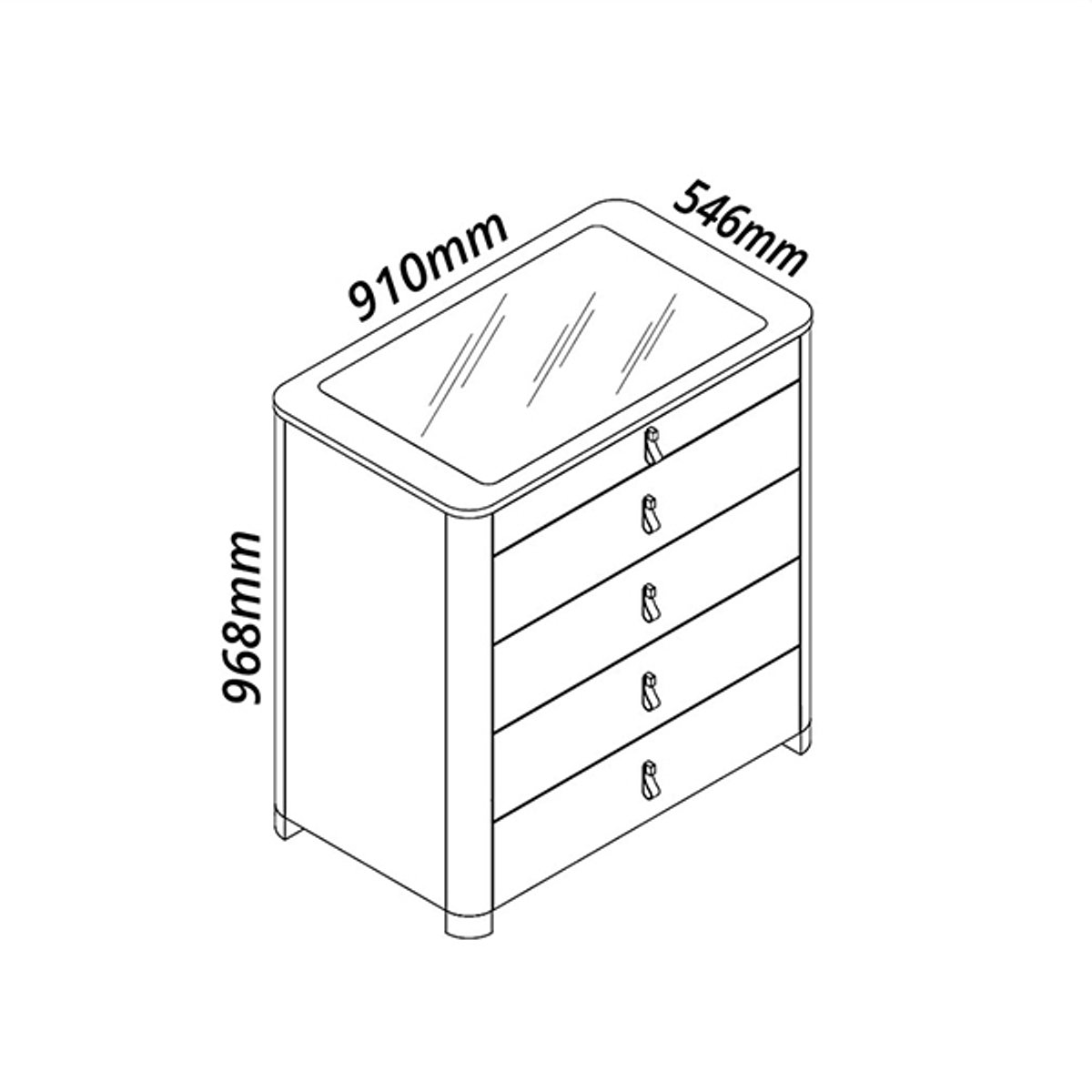 COMODA 5 CAJONES ISLA OFF WHITE - 2