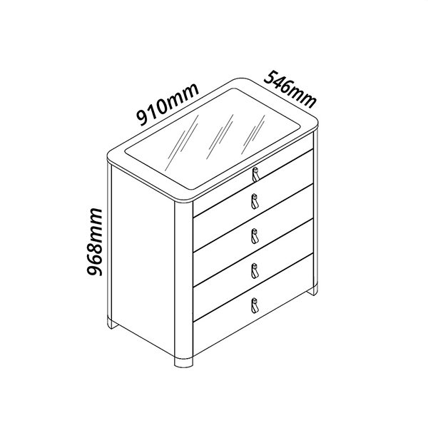 COMODA 5 CAJONES ISLA OFF WHITE