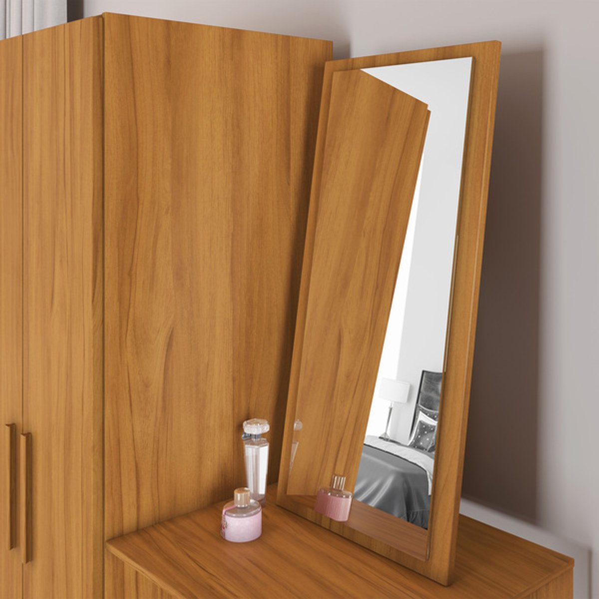 COMODA MULTIUSO 2 PUERTAS 3 CAJONES CON ESPEJO NT5165 - 5