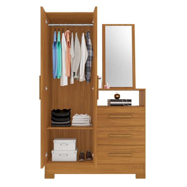 COMODA MULTIUSO 2 PUERTAS 3 CAJONES CON ESPEJO NT5165