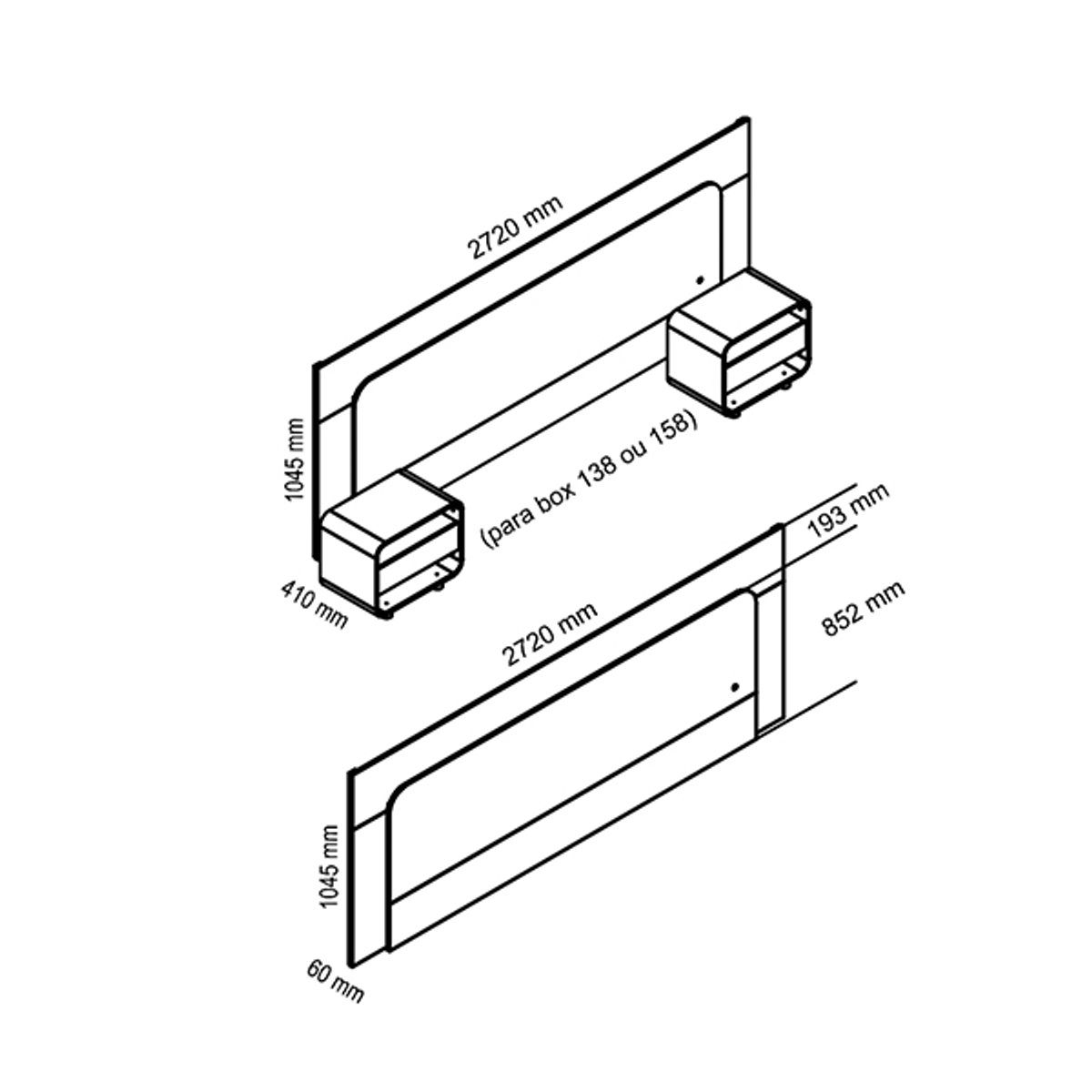 CONJUNTO CABECERA + MESITA DE LUZ 1,40/1,60/1,95  GELIUS NATURE | OFF WHITE - 3
