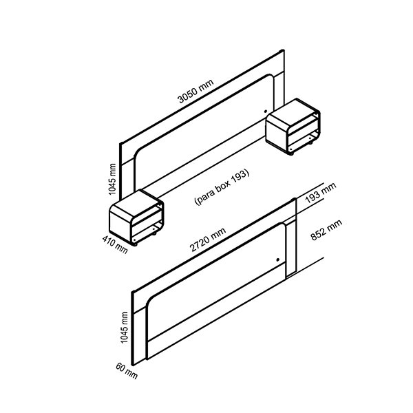 CONJUNTO CABECERA + MESITA DE LUZ 1,40/1,60/1,95  GELIUS NATURE | OFF WHITE