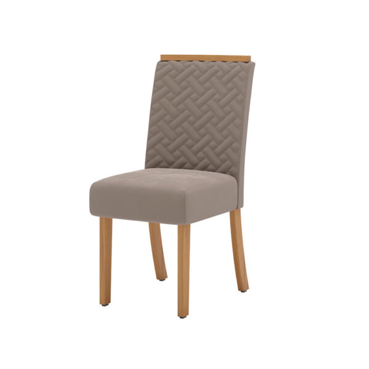 CONJUNTO COMEDOR 1200 CON VIDRIO LINS 120 4 SILLAS MALU NATURE | OFF WHITE | TAPIZADO MARRON ALMENDRA - 4