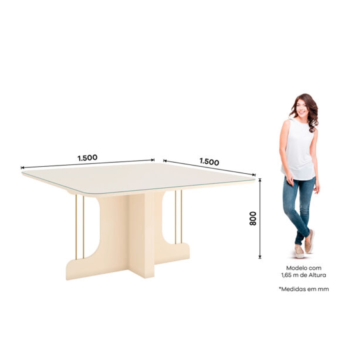 CONJUNTO COMEDOR 1500 CON VIDRIO MAVI 8 SILLAS IVY OFF WHITE | TAPIZADO CORANO CARAMELO | CREME - 6