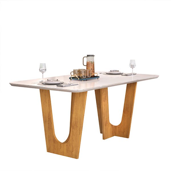 CONJUNTO COMEDOR 1700 CON TAMPO DE VIDRIO NALA 6 SILLAS