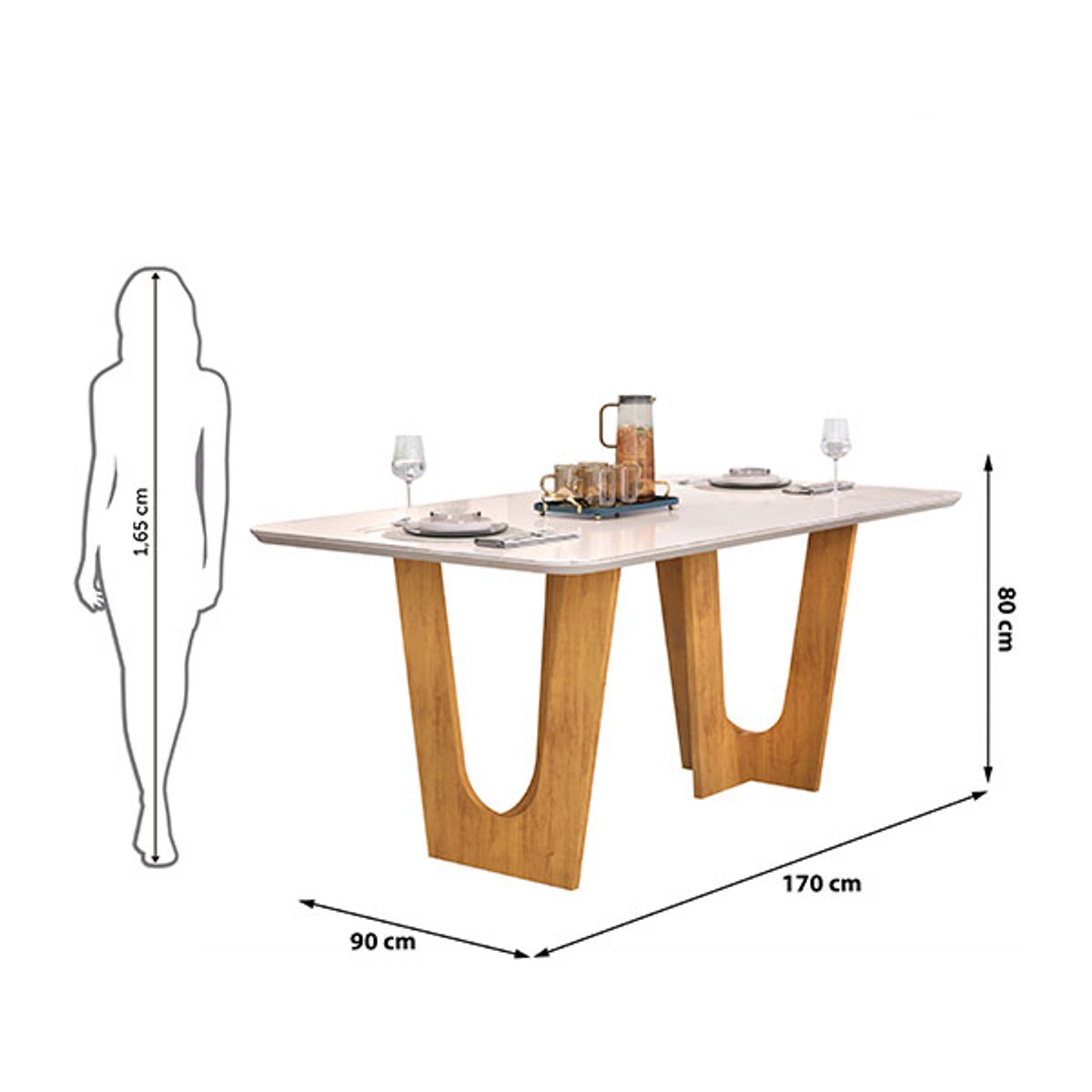 CONJUNTO COMEDOR 1700 CON TAMPO DE VIDRIO NALA 6 SILLAS