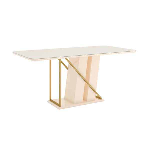  DESCARGAR IMAGEN CONJUNTO COMEDOR 1800 CON VIDRIO ANDY 6 SILLAS ANNE HENN NATURE | OFF WHITE | TAPIZADO CUERO ECOLOGICO | LINO