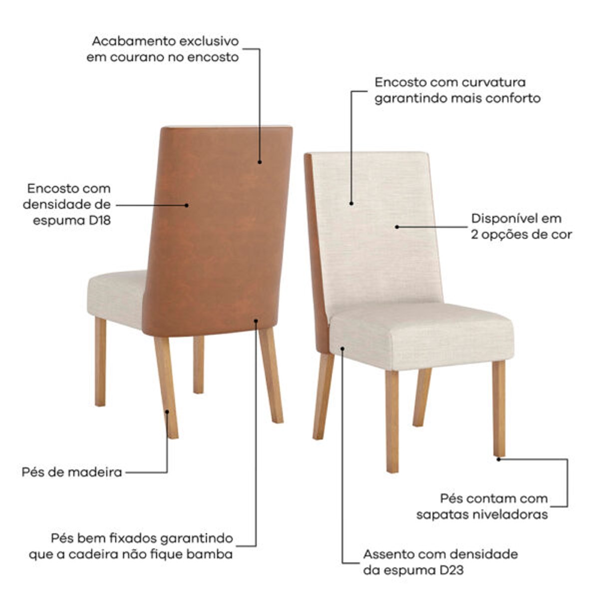  DESCARGAR IMAGEN CONJUNTO COMEDOR 1800 CON VIDRIO ANDY 6 SILLAS ANNE HENN NATURE | OFF WHITE | TAPIZADO CUERO ECOLOGICO | LINO - 7