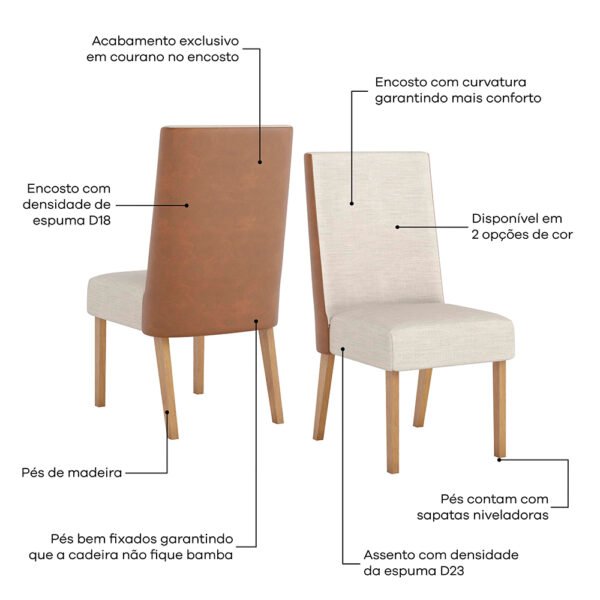  DESCARGAR IMAGEN CONJUNTO COMEDOR 1800 CON VIDRIO ANDY 6 SILLAS ANNE HENN NATURE | OFF WHITE | TAPIZADO CUERO ECOLOGICO | LINO