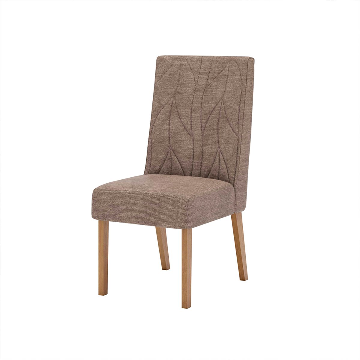 CONJUNTO COMEDOR 1800 CON VIDRIO SOLANA 6 SILLAS ELOA NATURE | OFF WHITE | TAPIZADO CACAO - 4